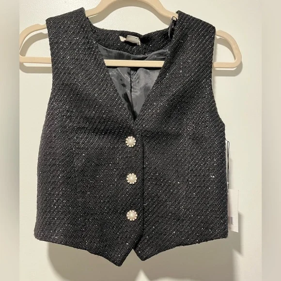 pois ポワ　Tweed vest ツイードベスト【blue】 pois ポワ Tweed vest ツイードベスト【Blue】